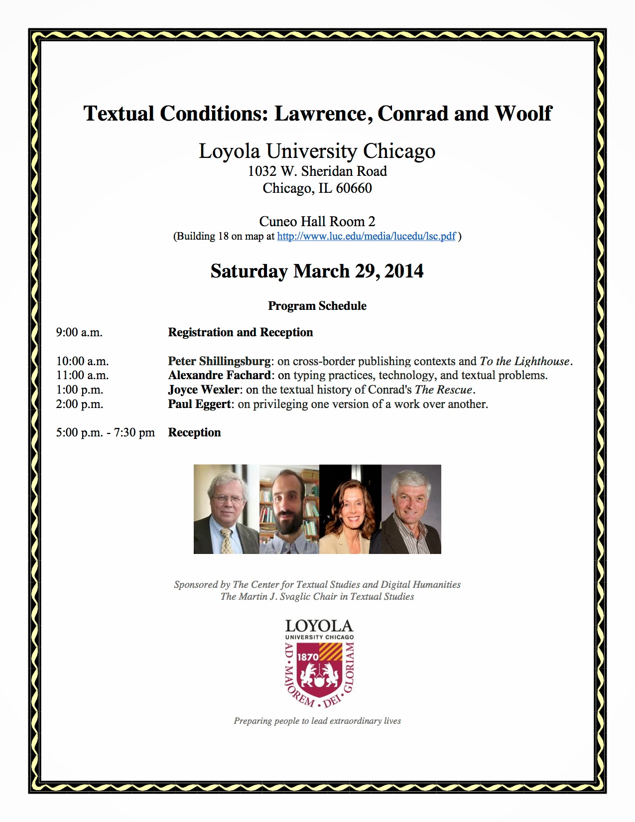 Poster of March,2014: Textual Conditions: Lawrence, Conrad and Woolf 